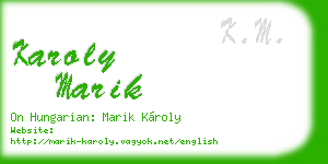karoly marik business card